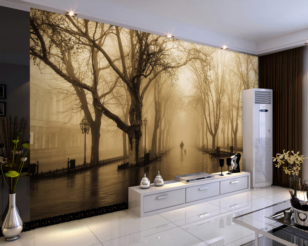 Fototapeta mgła i deszcz na podjeździe