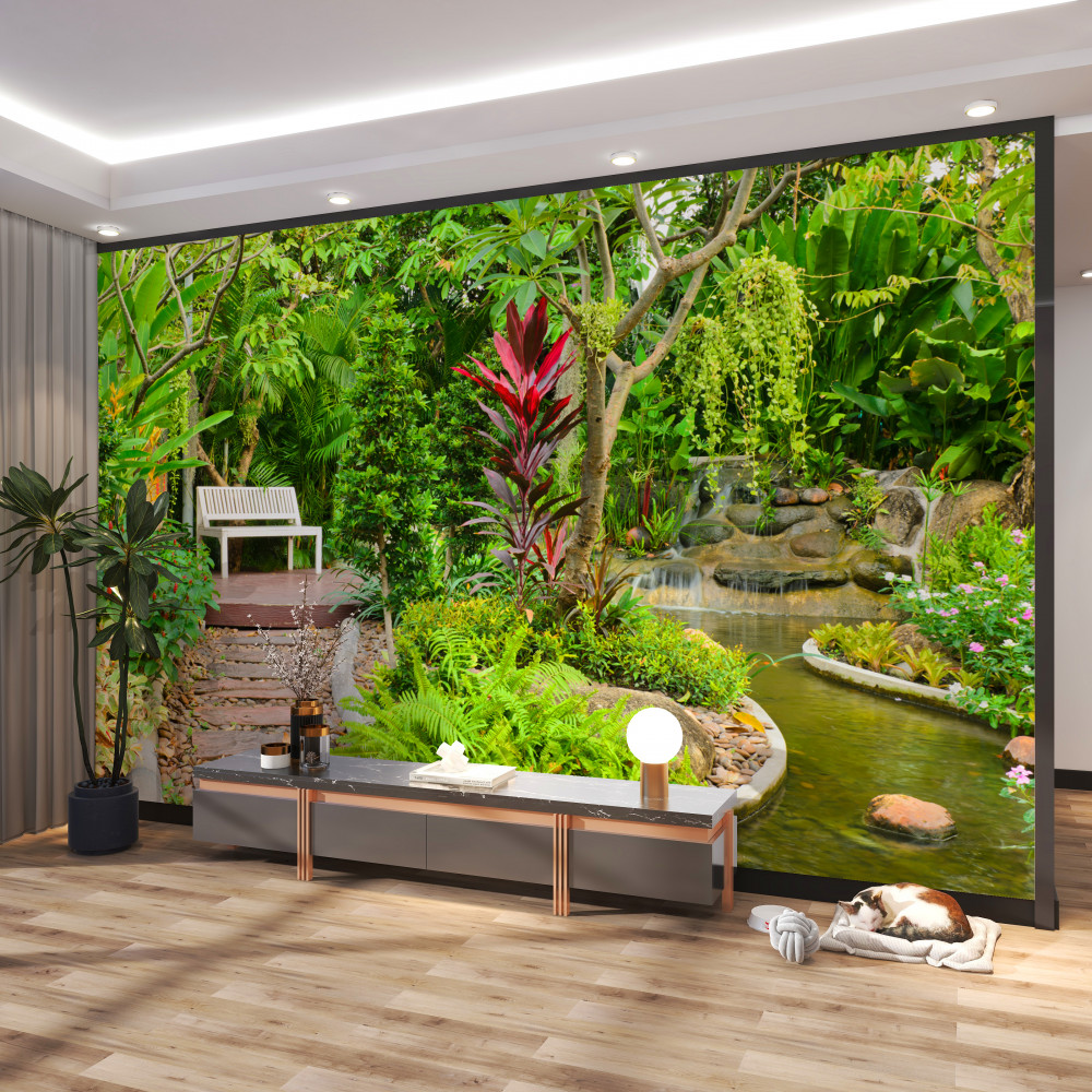 Fototapeta tropikalny raj w lesie nad wodą