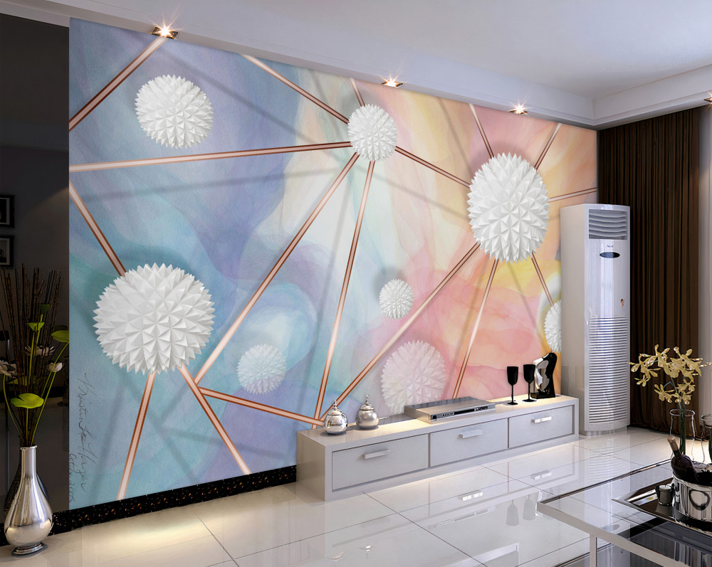 Fototapeta pływające kule i złote linie łączące