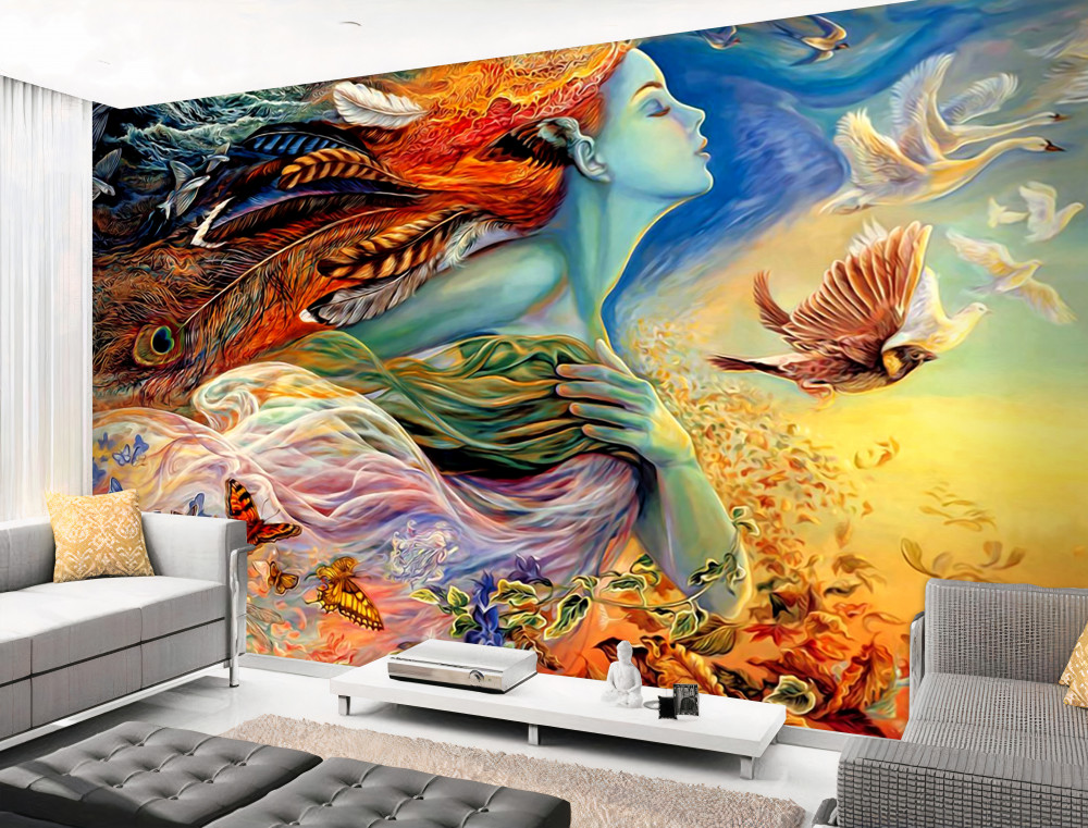 Fototapeta dziewczyna w jesiennych kolorach na wietrze