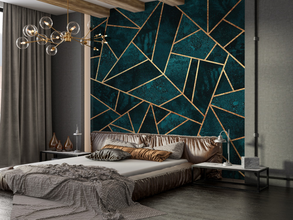 Fototapeta mozaika ze szmaragdowego złota