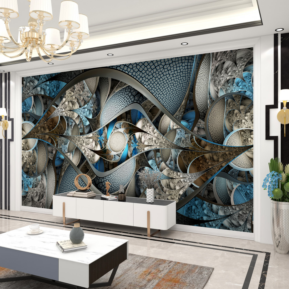 Fototapeta abstrakcja kwiatów i zakrzywionych linii