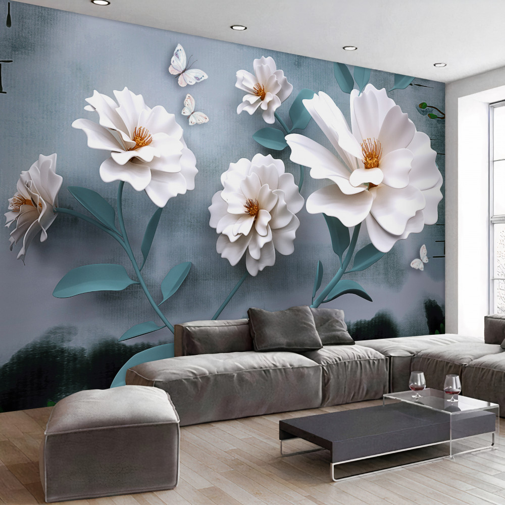 Fototapeta duże piękne białe kwiaty