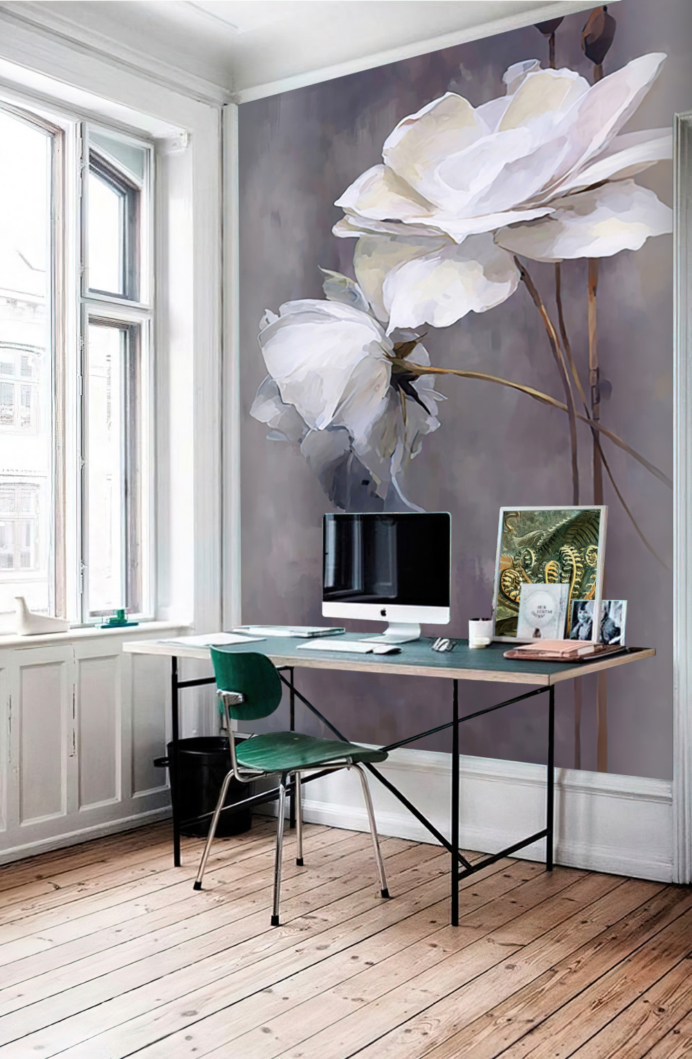 Fototapeta dwa duże białe kwiaty