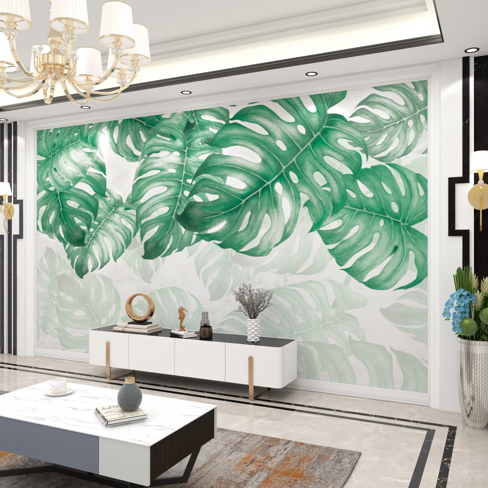 Fototapeta liście paproci na jasnym tle