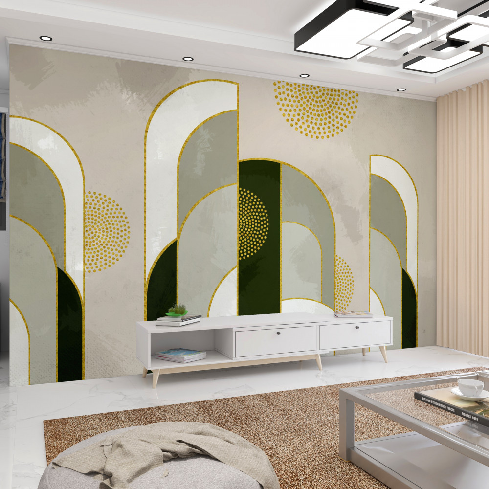 Fototapeta słońce nad gęstą leśną mgłą