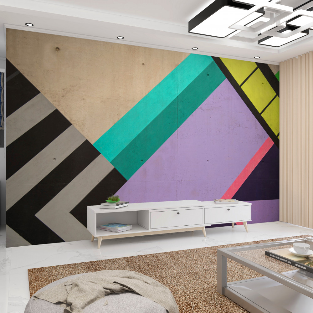 Fototapeta kolorowe prostokąty w odbiciu