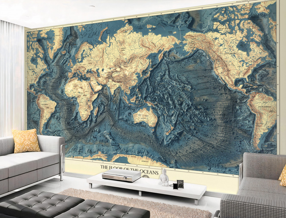 Fototapeta mapa reliefu oceanu