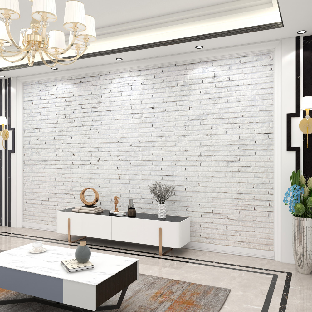 Fototapeta idealny biały mur z cegły