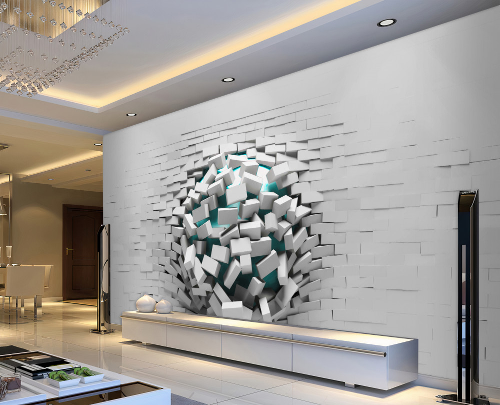 Fototapeta ogromna dziura w ceglanej ścianie