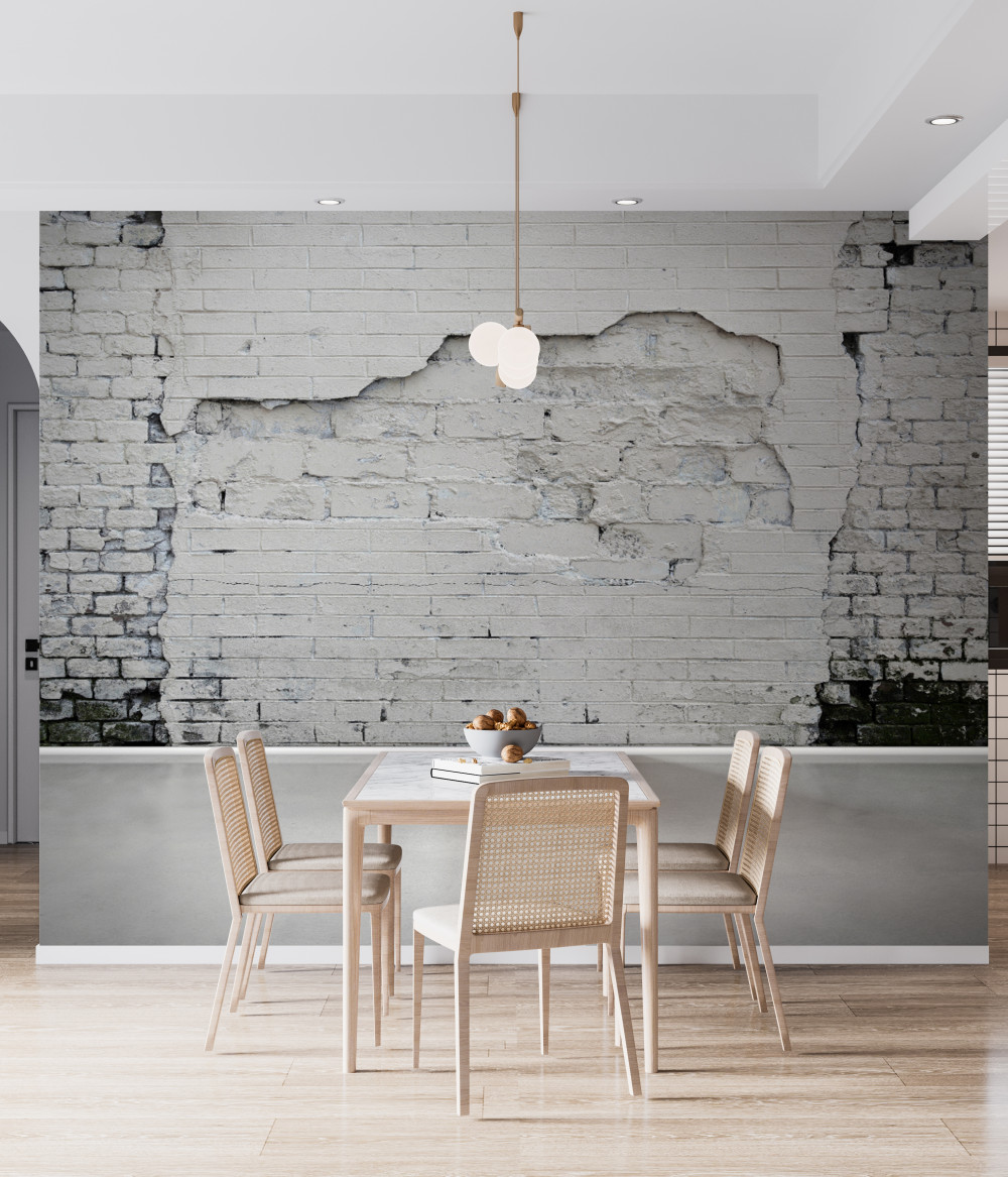 Fototapeta stary biały mur z cegły