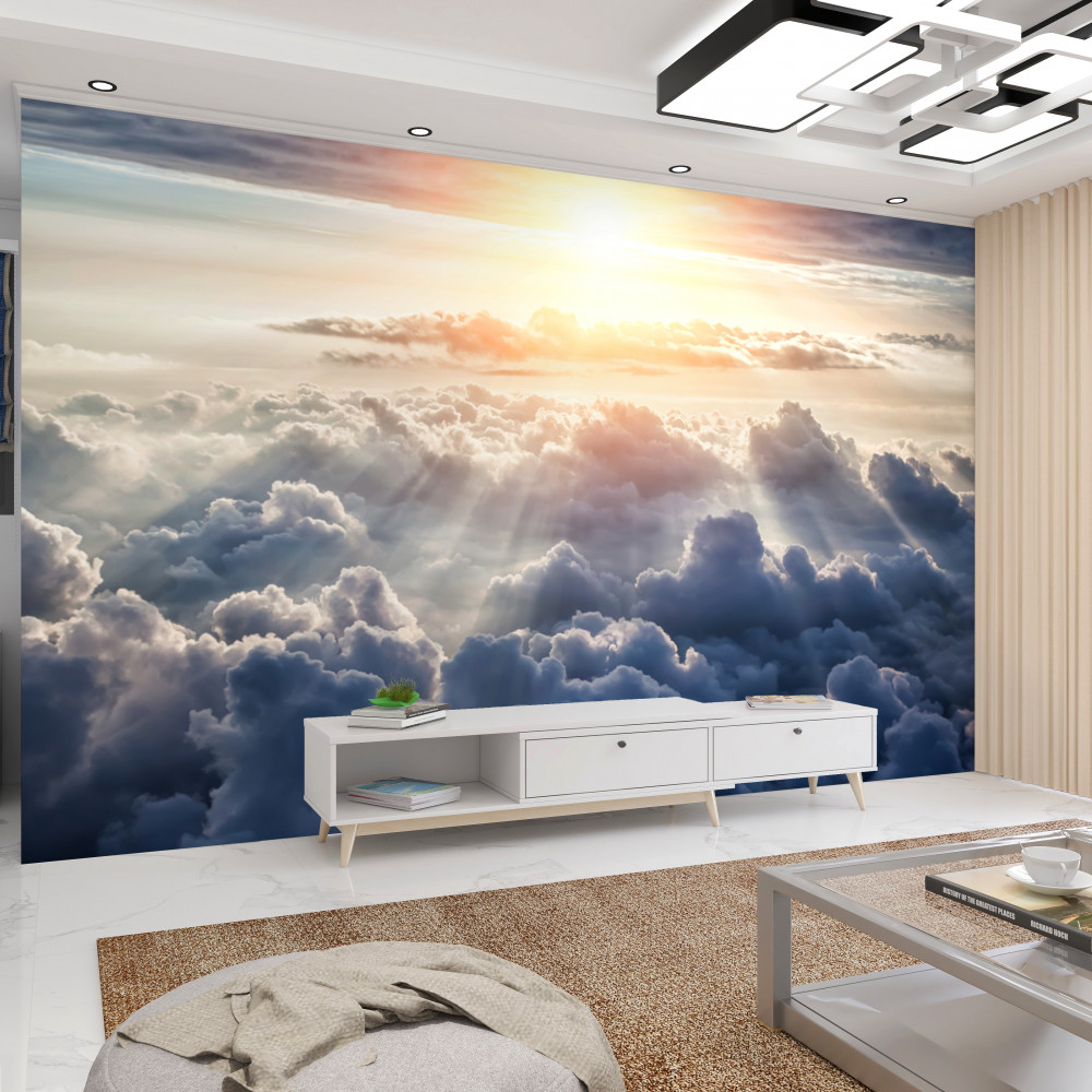 Fototapeta świt nad grubymi chmurami