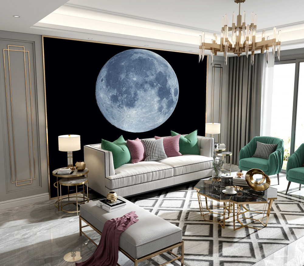 Fototapeta pełnia księżyca w odbiciu wody