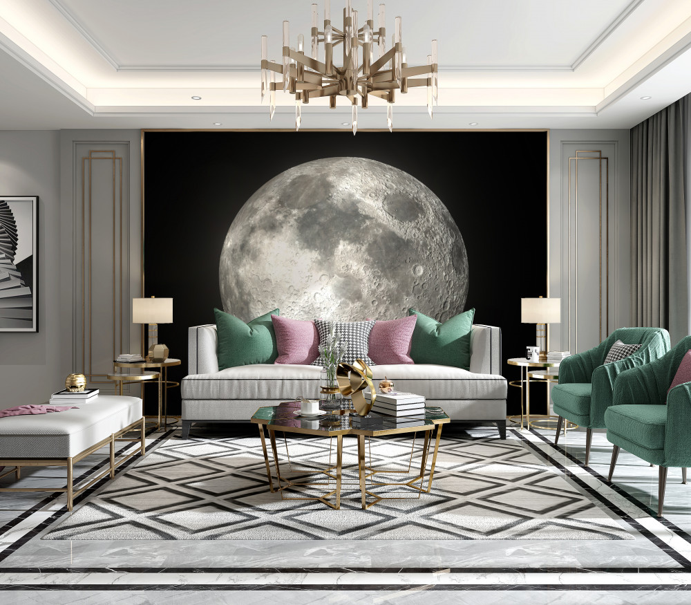 Fototapeta pełnia księżyca na czarnym tle