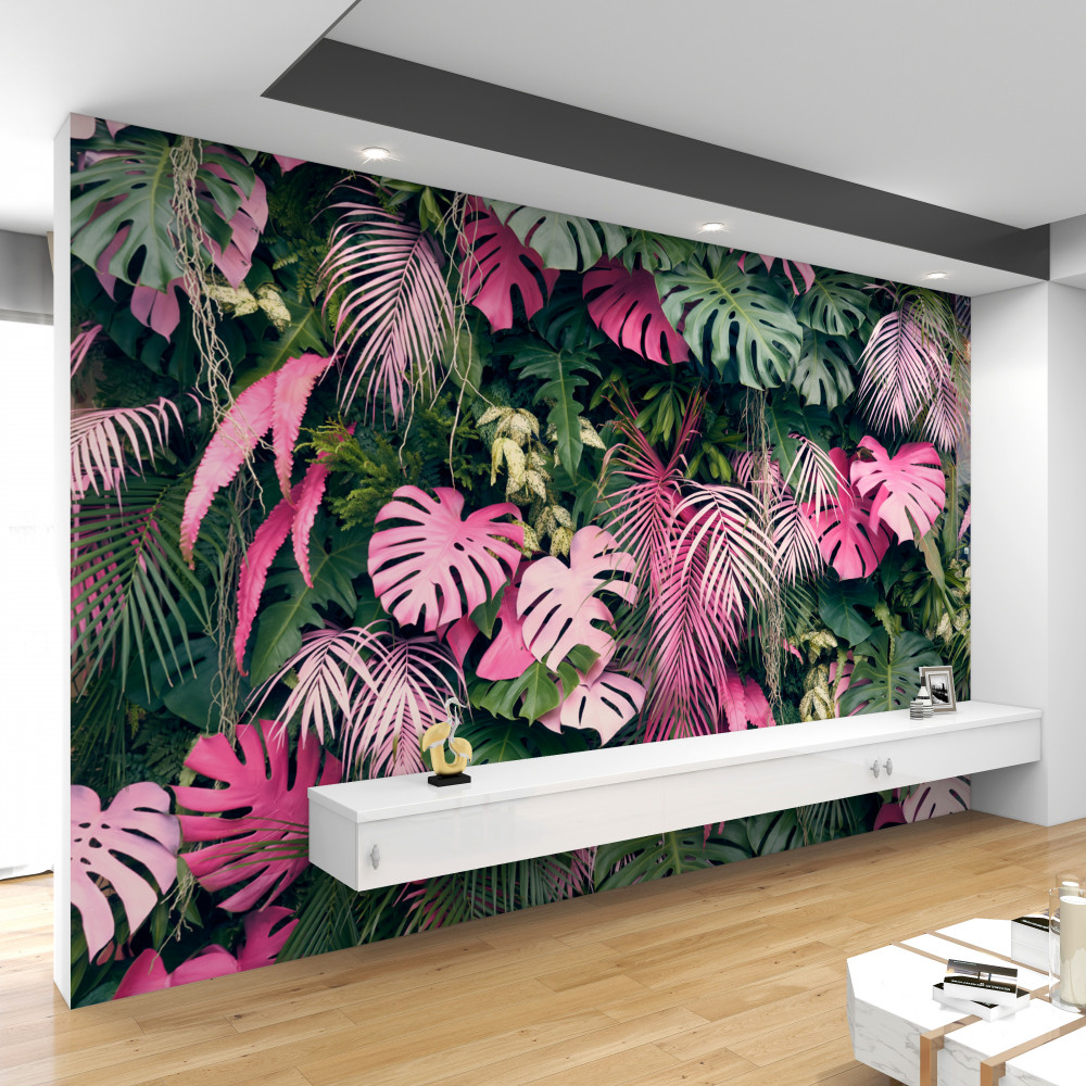 Fototapeta jasnoróżowe liście paproci