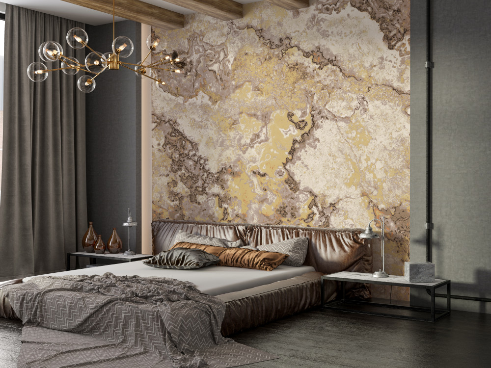 Fototapeta rozmyte fale jasnobrązowego marmuru