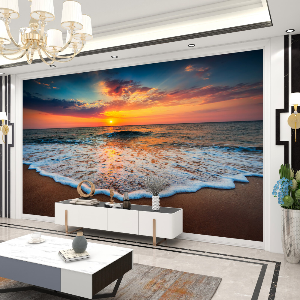 Fototapeta piękny wschód słońca nad morzem