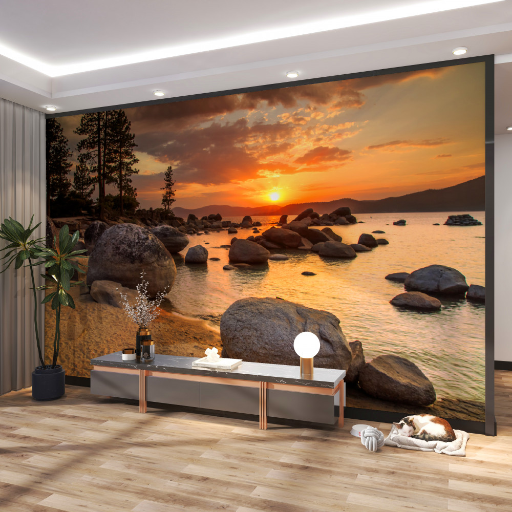 Fototapeta brzeg z kamieniami