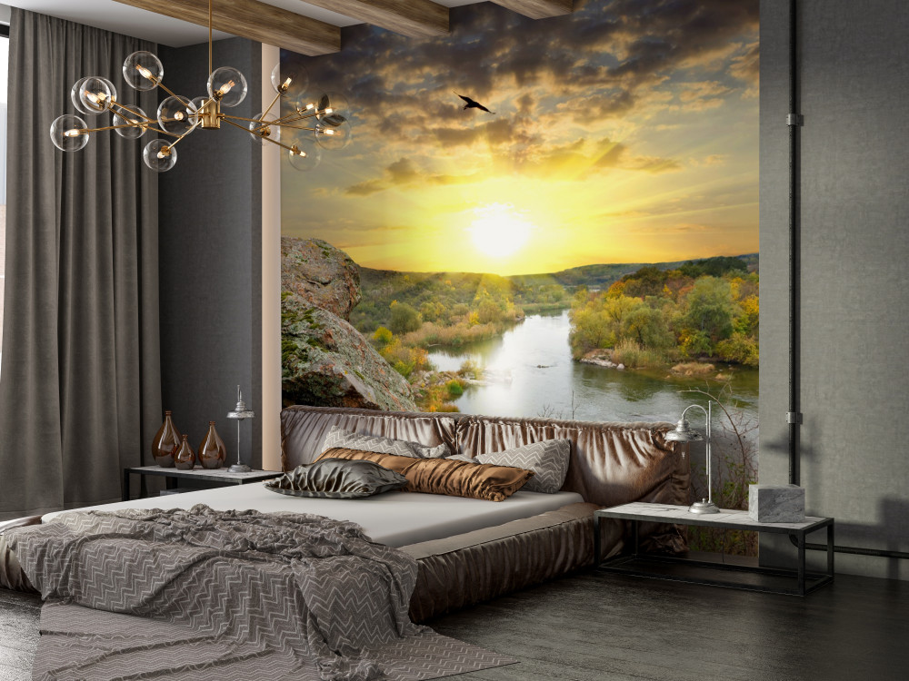 Fototapeta zachodzi chłodniejsze jesienne słońce