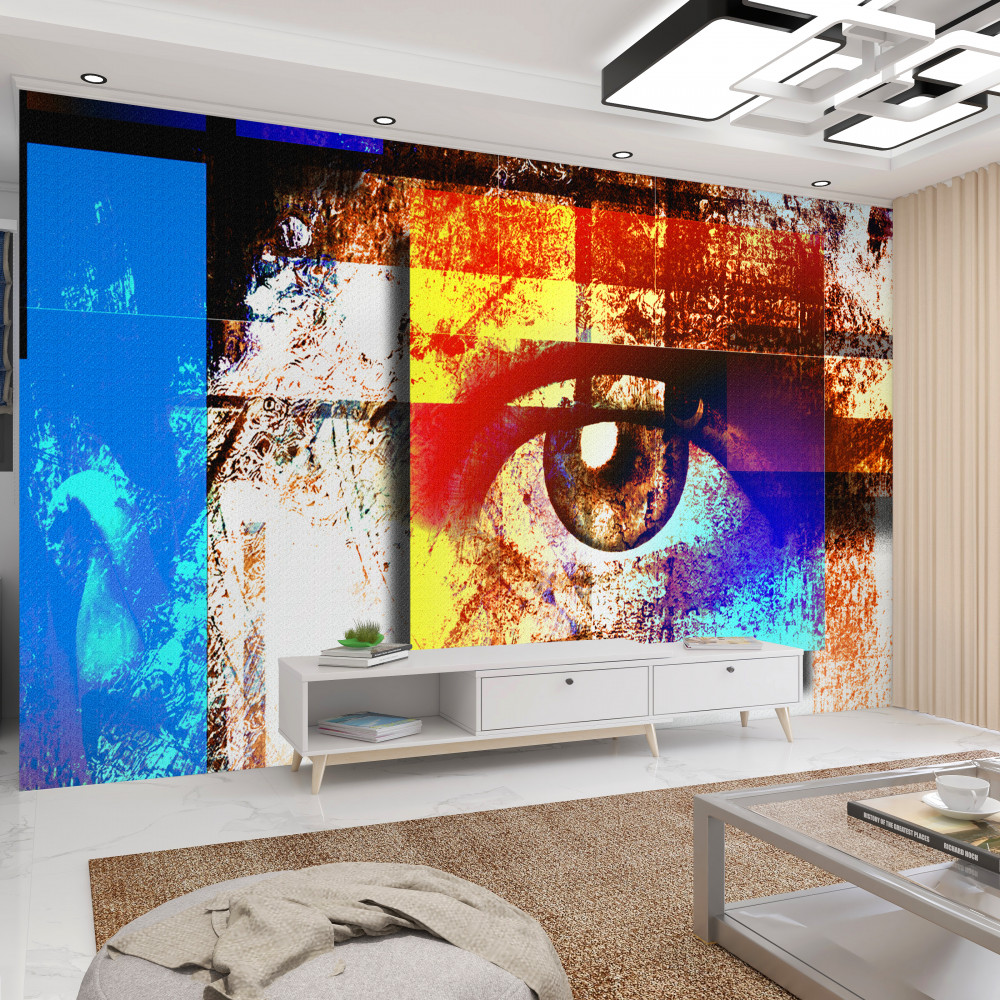 Fototapeta oczy na tle kolorowych farb