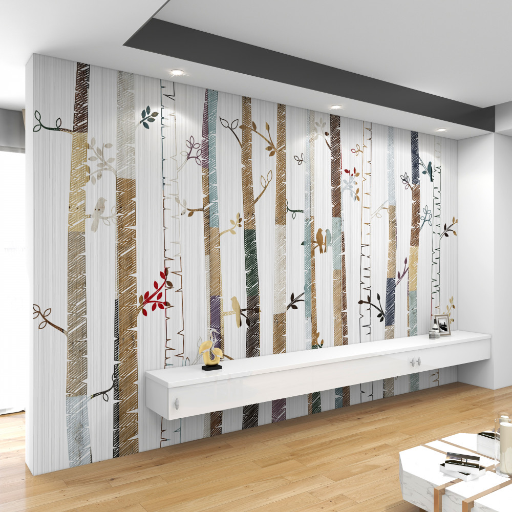 Fototapeta ilustracja różnych drzew leśnych