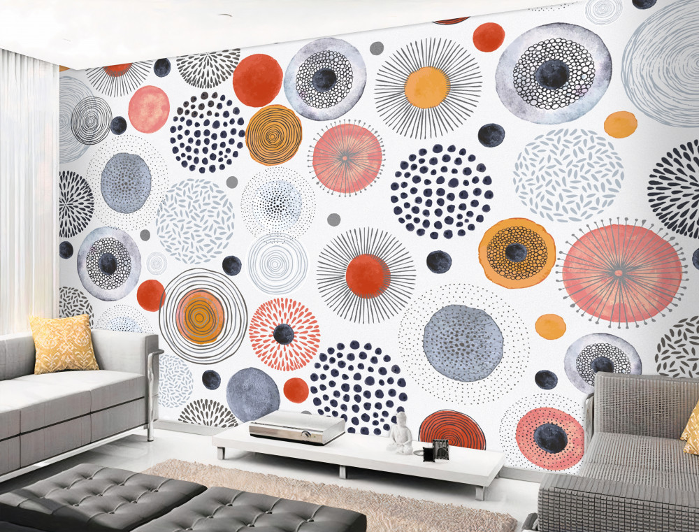 Fototapeta wielokolorowe dywany na szarym tle