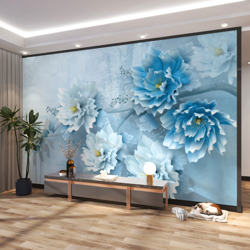 Fototapeta jasnoniebieskie kwiaty