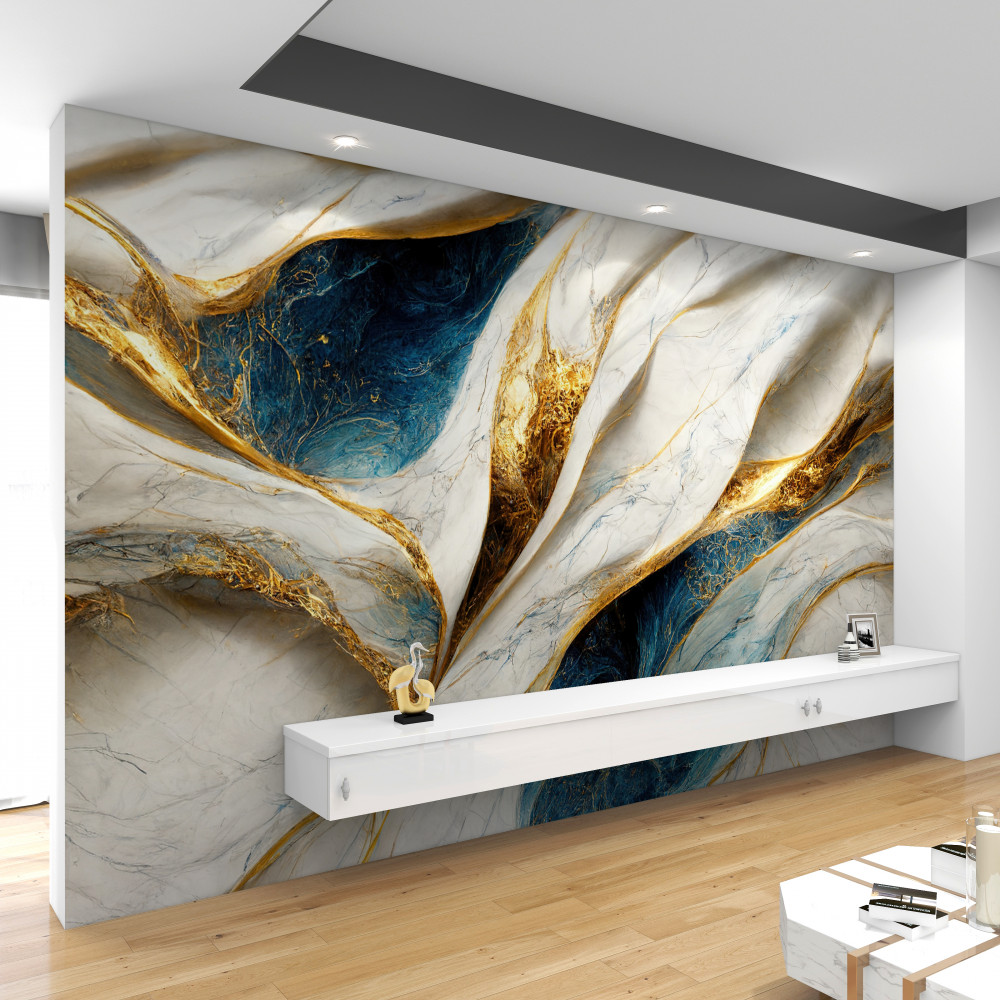 Fototapeta premium biały marmur ze złoceniami