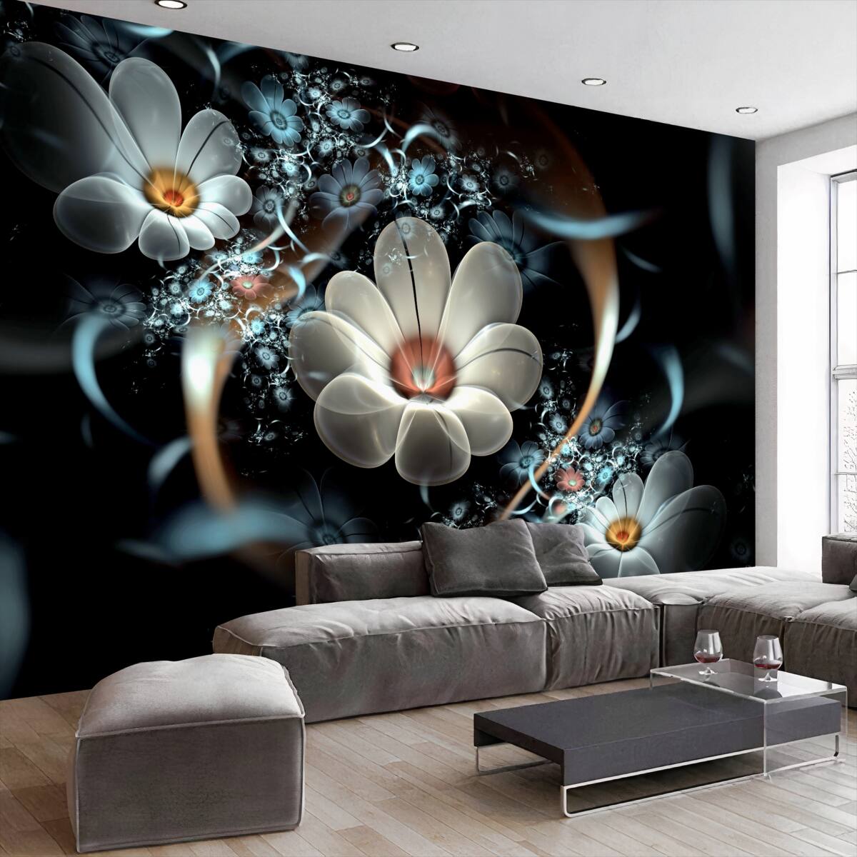 Fototapeta Duże białe kwiaty