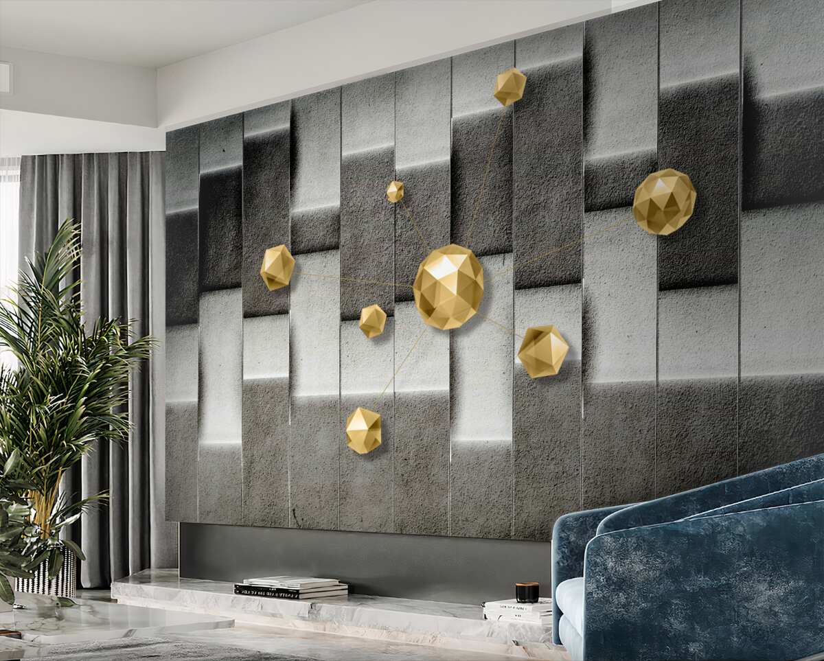 Fototapeta Złote figury wolumetryczne