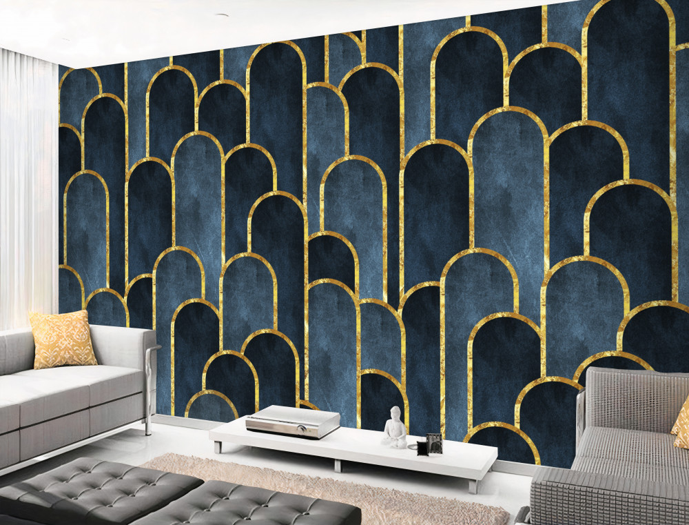 Fototapeta gładkie końcówki w kolorze czarnym i złotym