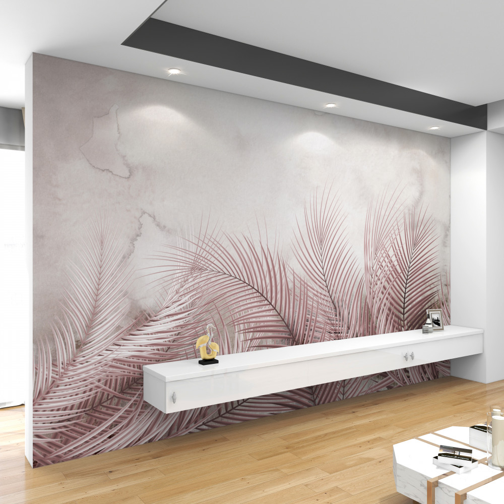 Fototapeta tropikalne liście we mgle