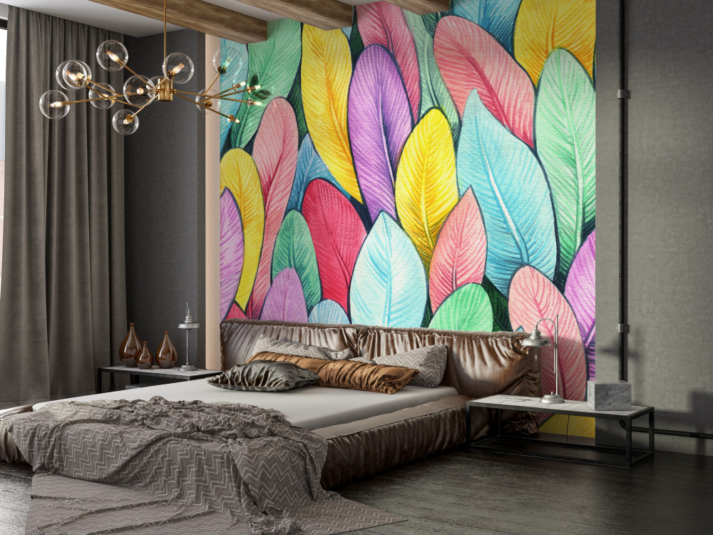 Fototapeta jasne kolorowe jesienne liście