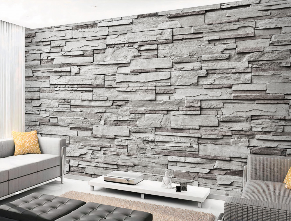 Fototapeta biały kamienny mur