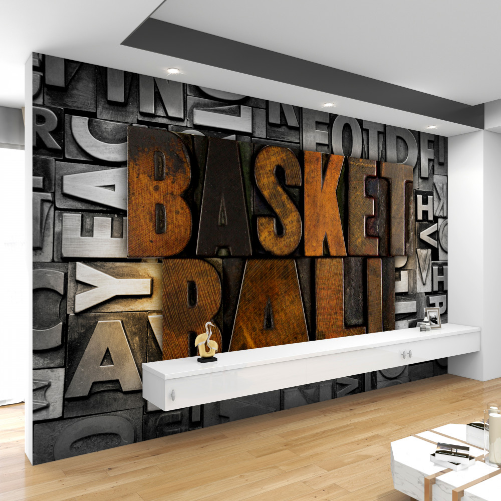 Fototapeta napis koszykówki na metalu