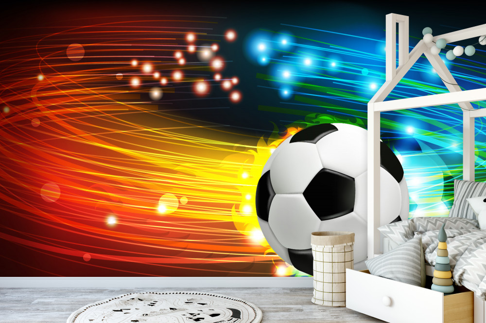 Fototapeta piłka nożna wśród żywych kolorów