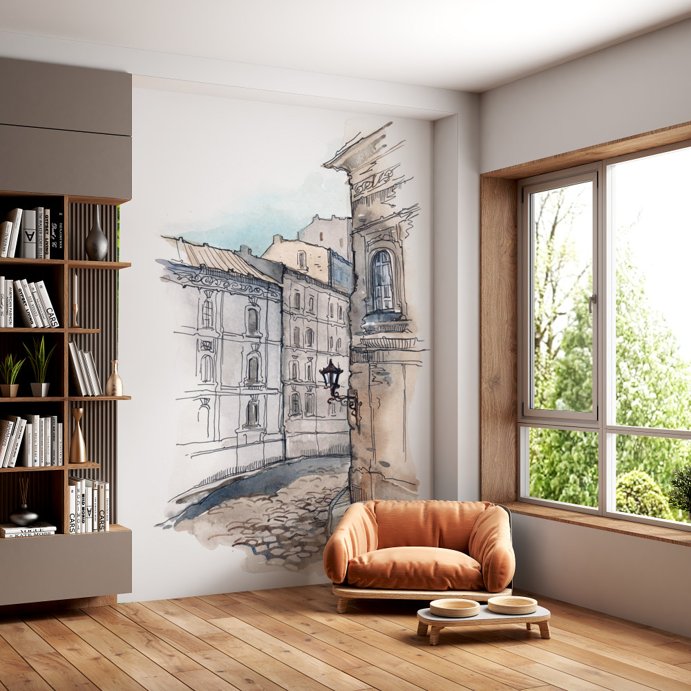 Fototapeta Cicha praca uliczna z ołówkiem