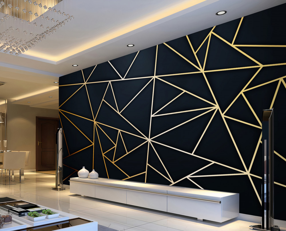 Fototapeta złote linie tworzące figury