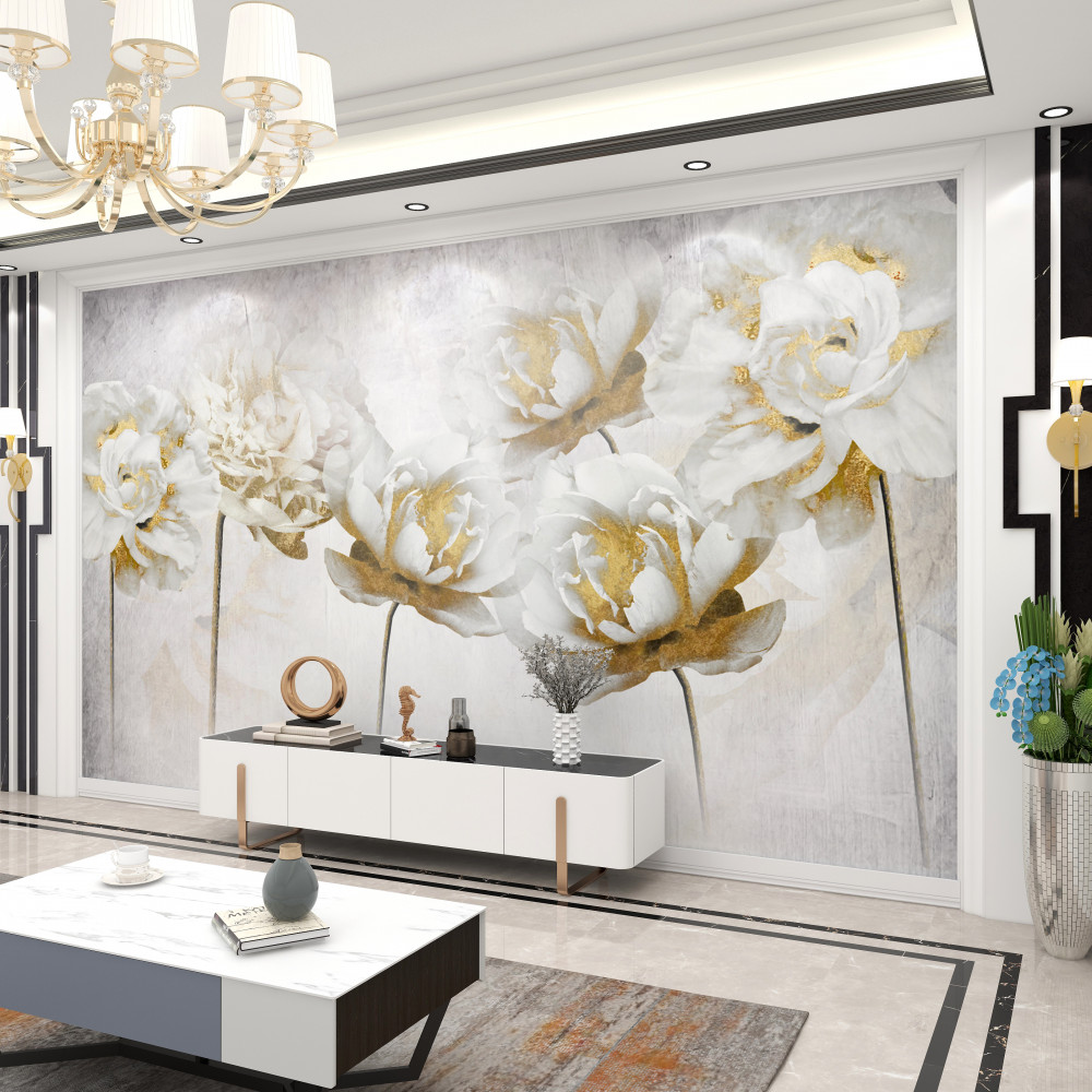 Fototapeta piękne białe bawełniane kwiaty