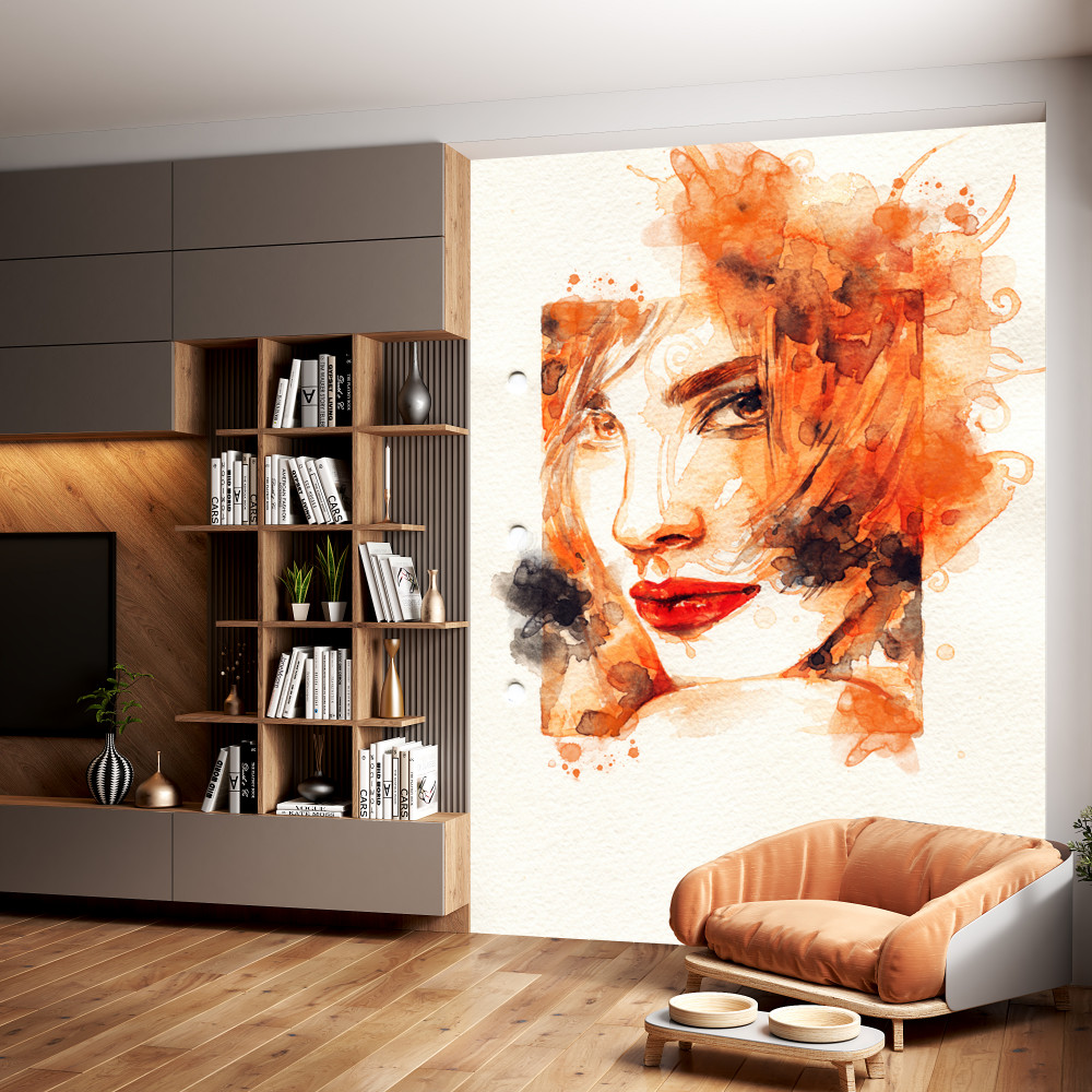 Fototapeta twarz w jesiennych kolorach