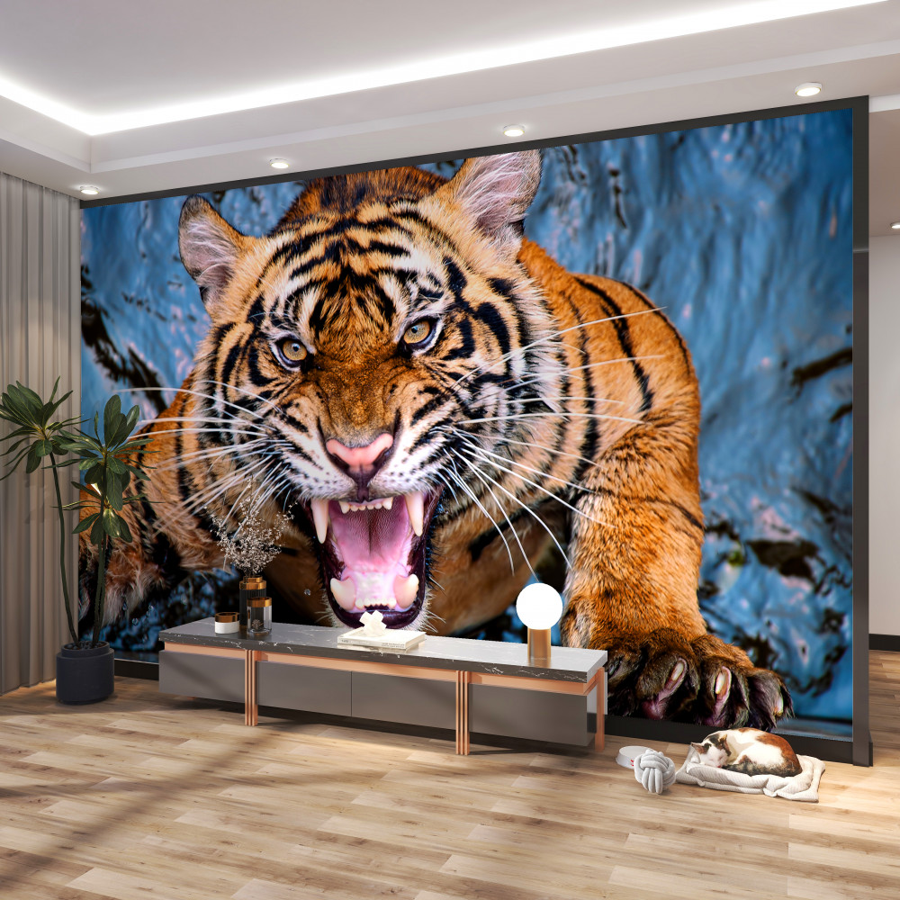 Fototapeta wściekły ryk tygrysa