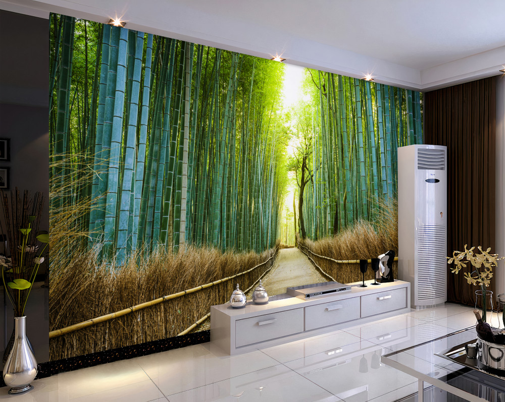 Fototapeta ścieżka przez gęsty las bambusowy