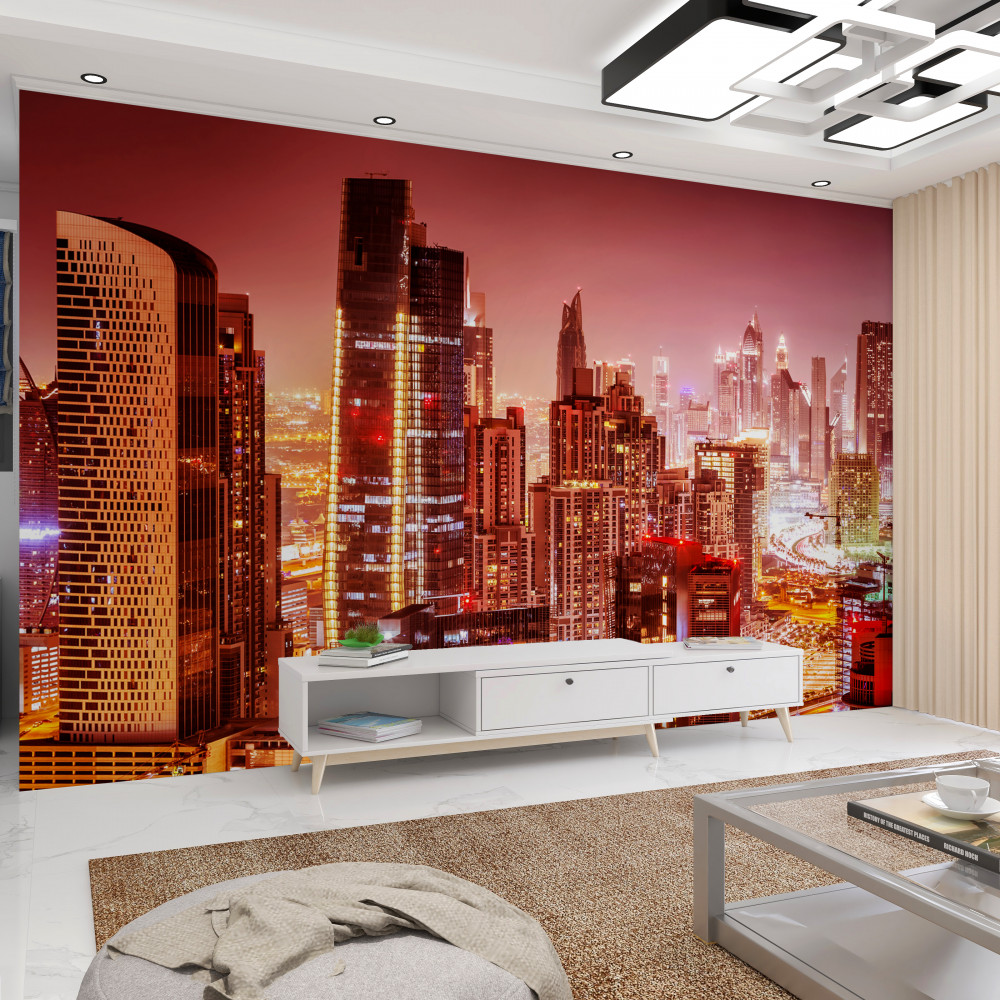 Fototapeta hałaśliwa metropolia w nocnych światłach