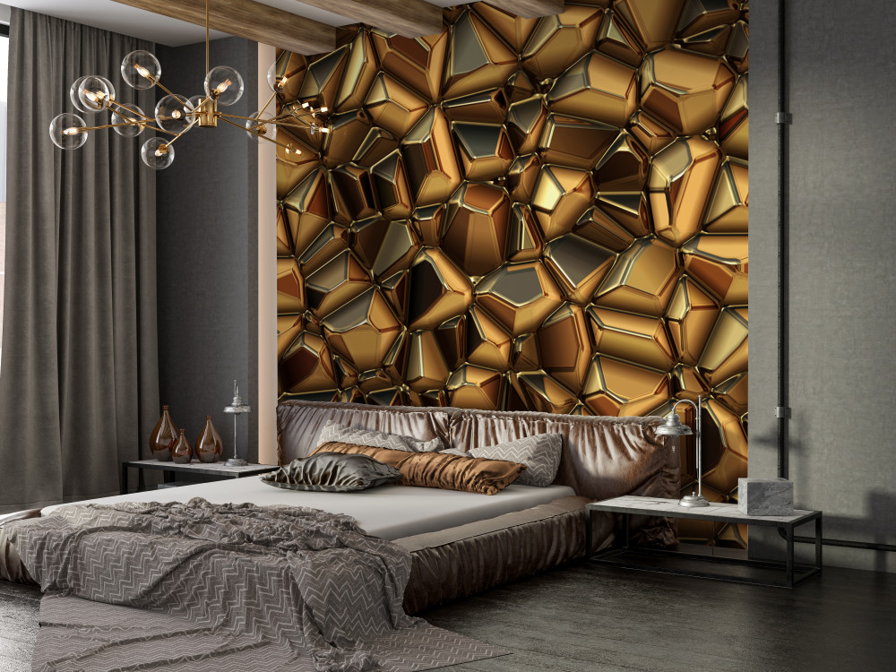 Fototapeta złote wielościany