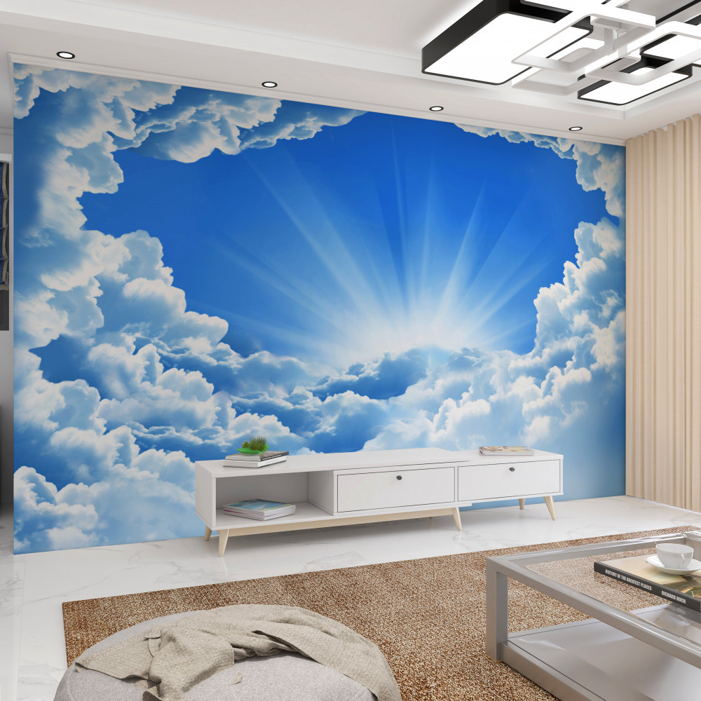 Fototapeta poranny świt za chmurami