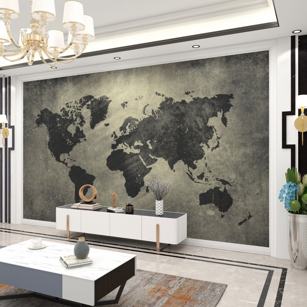Fototapeta zarysy krajów na cementowej ścianie