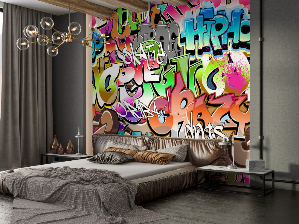 Fototapeta jasne kolorowe litery graffiti