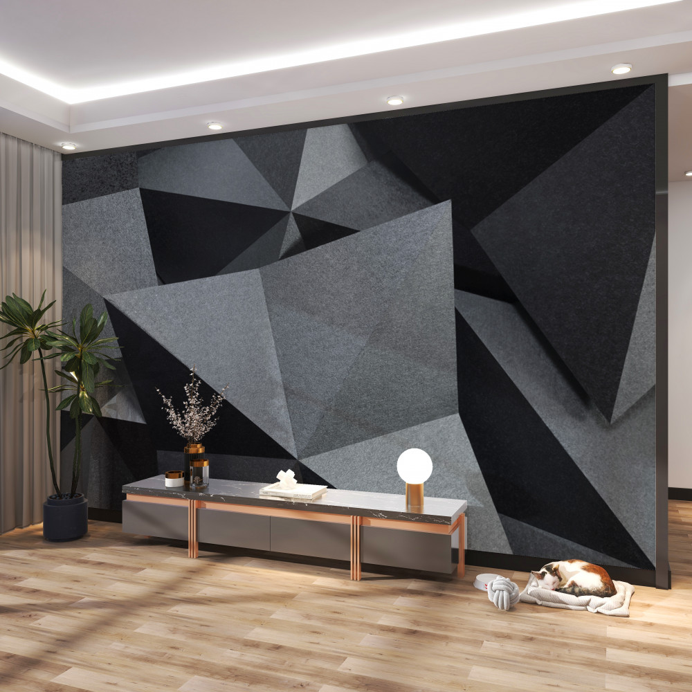 Fototapeta geometryczne kształty na czarnym tle