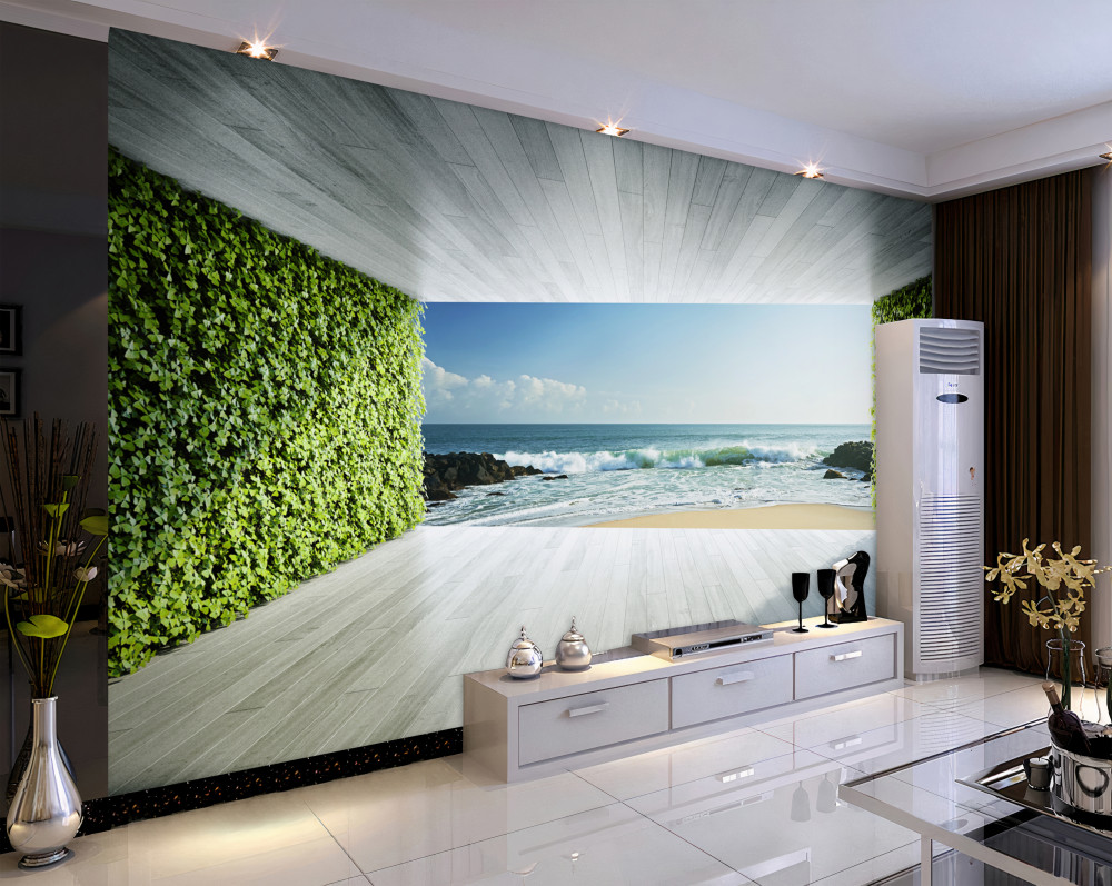 Fototapeta elegancki zielony balkon z dostępem do wybrzeża