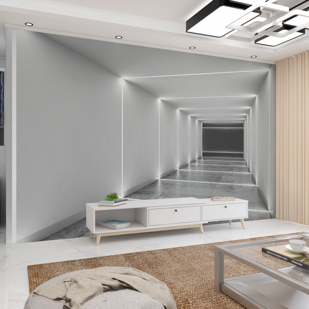 Fototapeta korytarz z białym oświetleniem